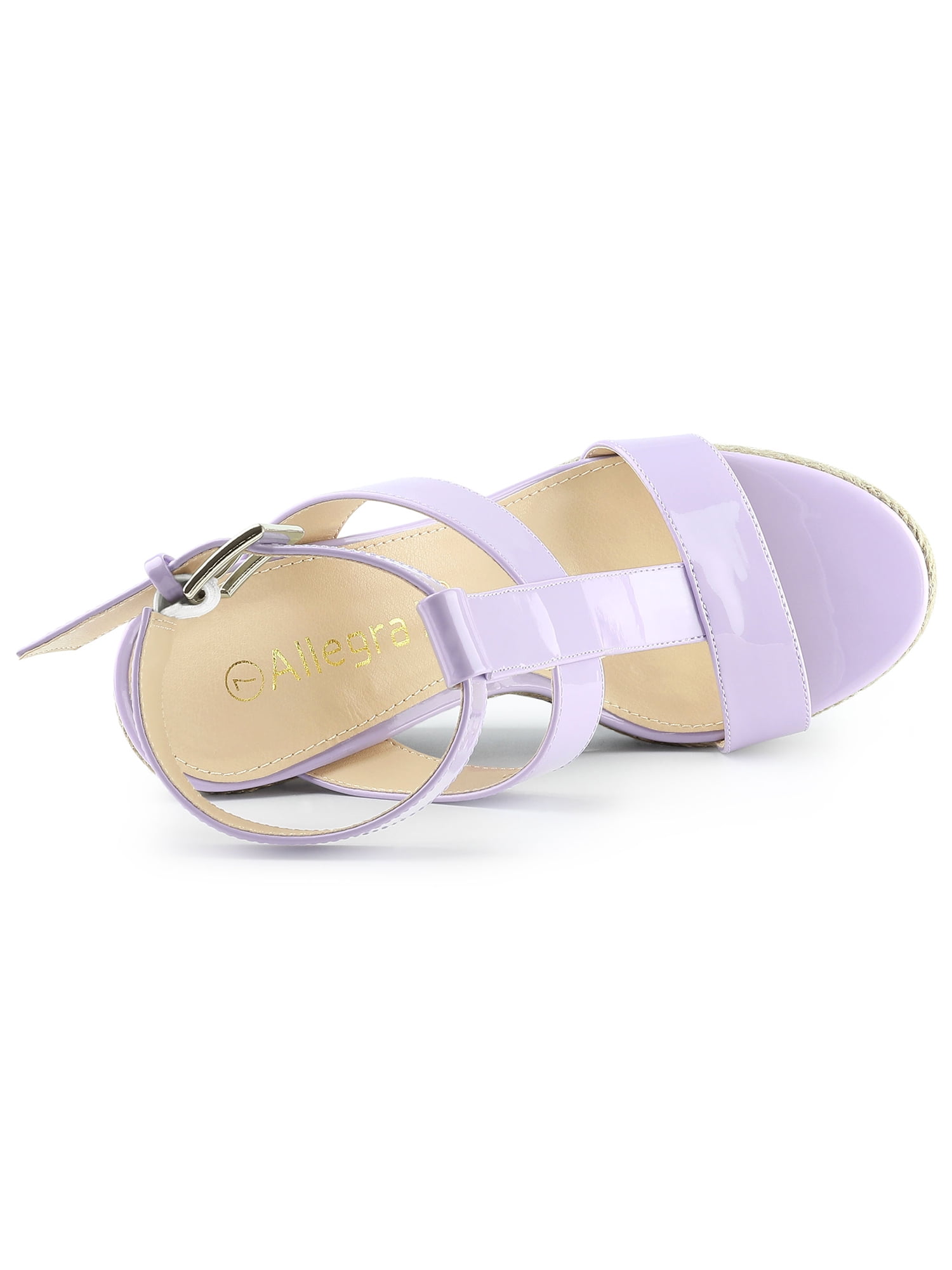DARING DIVA Women's Strappy Wedge Platform Sandals Purple 6