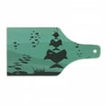 thumbnail image 1 of Fishing Cutting Board, Big Fish Eats Little Small in Bubbles Underwater Ocean Symbolic Food Theme, Decorative Tempered Glass Cutting and Serving Board, Wine Bottle Shape, Teal Grey, by Ambesonne, 1 of 1