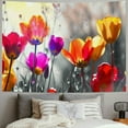 thumbnail image 2 of Nawypu Black and White Red Flower Elegant Tulip Still Life Home Decor Tapestry Painting, 2 of 6