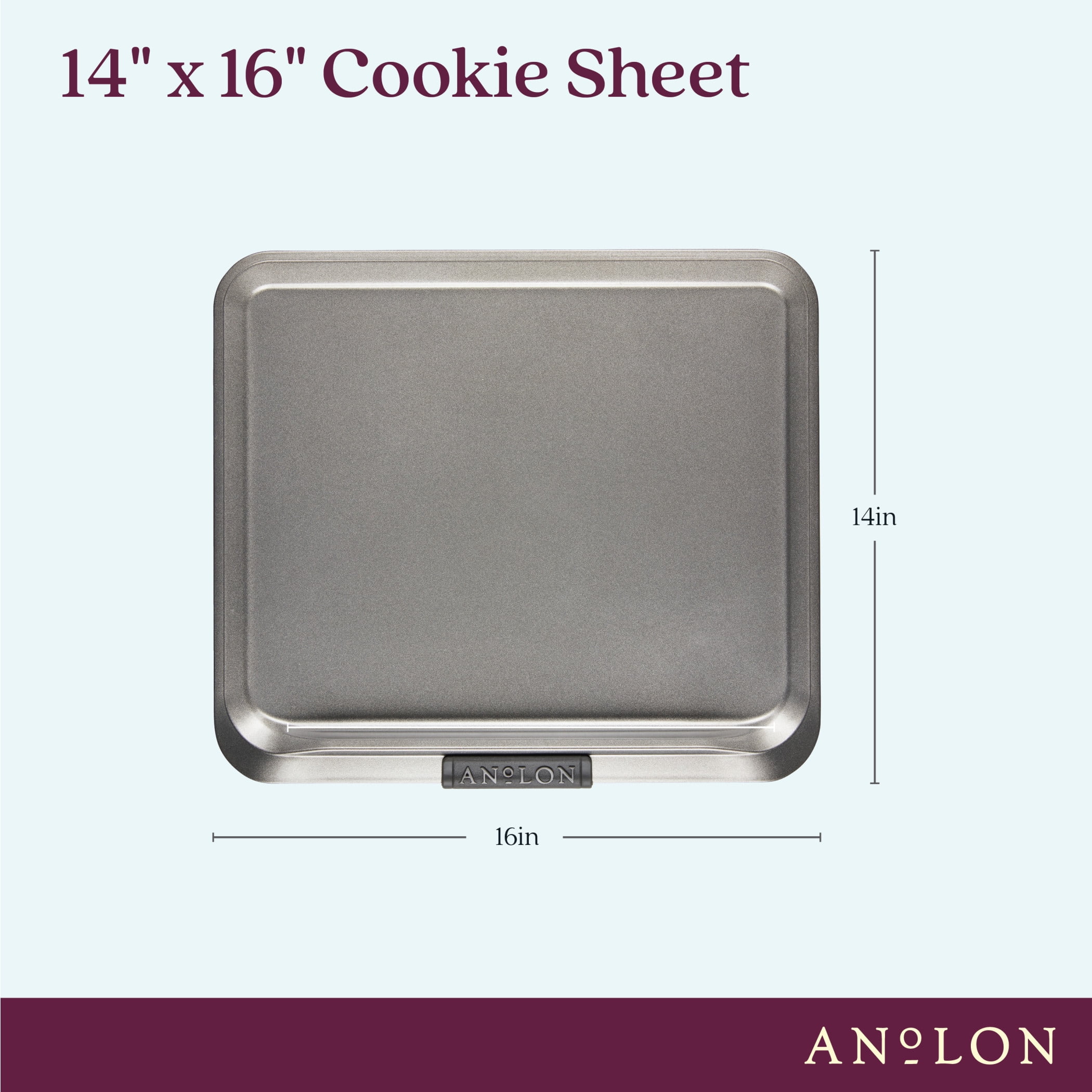 Anolon Advanced Bakeware Nonstick Cookie Sheet, 11-Inch x 17-Inch, Gray  with Silicone Grips - Bed Bath & Beyond - 7468678