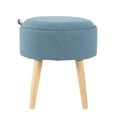 thumbnail image 2 of Lumisource Tray Contemporary Natural Wood And Blue Fabric Stool OT-TRAY NABU, 2 of 7