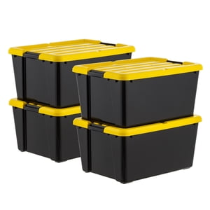 IRIS USA 45 Qt Stackable Storage Bins with Lids, 4-Pack