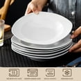 thumbnail image 4 of MALACASA, Series Elisa, 6-Piece Porcelain Soup Plates Dinnerware Set, Ivory White Dinner Set, 8.5", 4 of 8