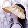 thumbnail image 1 of Sombrero de visera 2 en 1 para mujer al aire libre, ala ancha enrollable, plegable, ajustable, prote Abanopi Sombrero de visera para el sol, 1 of 7
