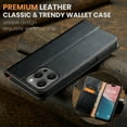 thumbnail image 6 of Allytechgroup Wallet Case for Apple iPhone 16 Pro Max, Premium Leather Flip Stand Cards Holder Business Type RFID Blocking Shockproof Phone Case Cover for iPhone 16 Pro Max, Black, 6 of 7