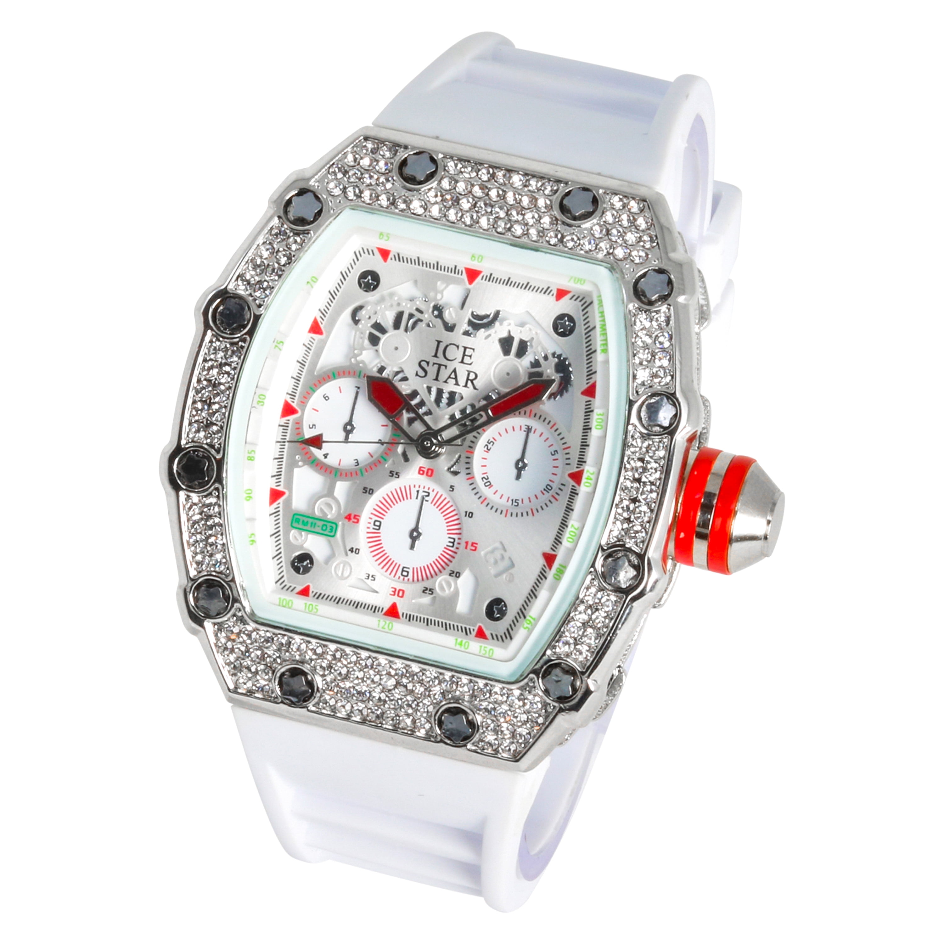 CRONO N×P-77 HANG OUT Exquisite Men's Tonneau Diamond Watch - Iced Bezel