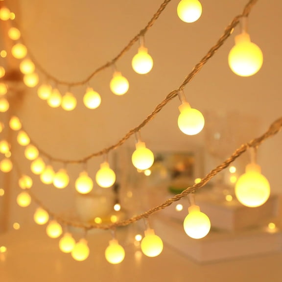 Globe String Lights for Bedroom, 10 Ft 20 LED Fairy Lights Plug in, Warm White Christmas String Lights for Indoor Outdoor Patio Party Garden Wedding Christmas Tree Decor