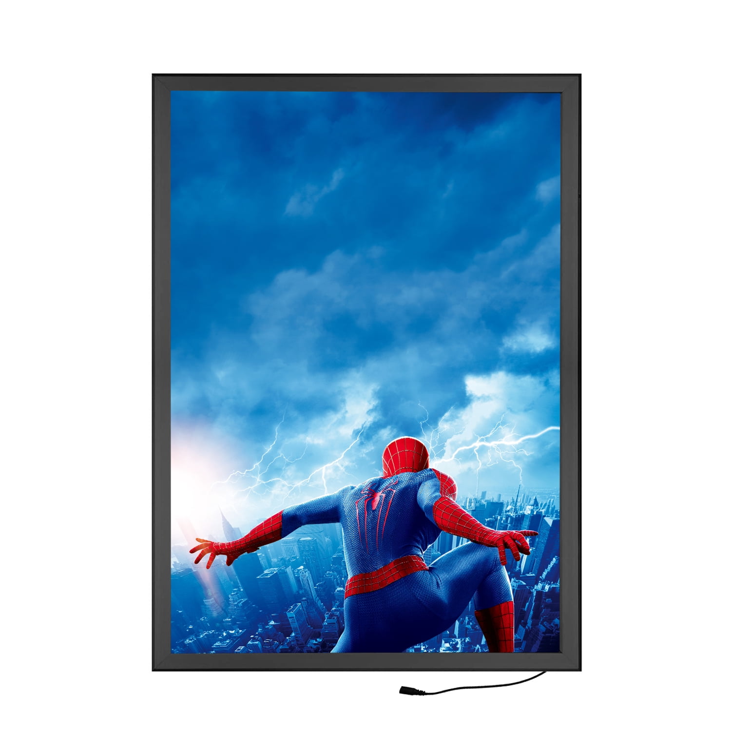 HKSIGN 18X24 Inch LED Backlit Movie Poster Frame, Black, Wall-Mounted Display Case for Home Theater and Cinema Room Decor