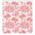 thumbnail image 3 of Ambesonne Romance Shower Curtain, Pink Flowers and Leaves, 69"Wx84"L, Pink, 3 of 3