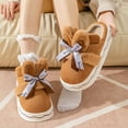 thumbnail image 7 of Weloille Suede Cotton Slippers Winter Home Rabbit Bow Cute Thick Bottom Indoor Floor Non-slip Cotton Shoes Padded Thickened Warm Cotton Slippers, 7 of 7