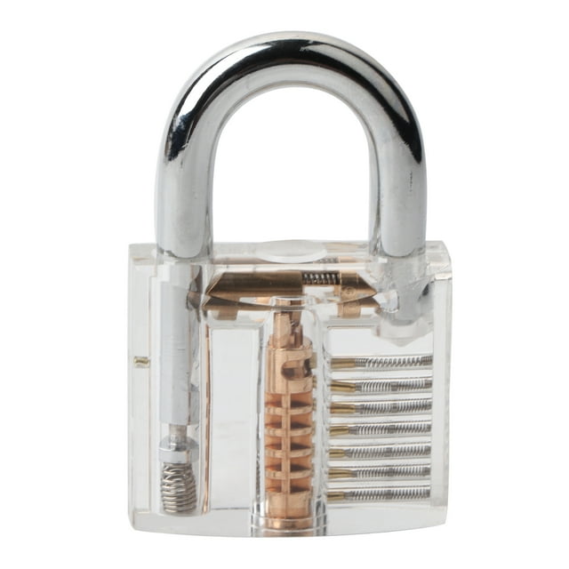 Removing Hook Kit Tool,Padlock Set Pick Cutaway Practice Lock With Key Transparent Padlock Set Highly Versatile