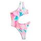 thumbnail image 1 of Traje de baño para mujer, un solo hombro, correas dobles, cintura hueca, Color puro, estampado Floral, bragas asimétricas, trajes de baño de una pieza, Rosa L, 1 of 6