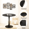 thumbnail image 5 of 32" Round Dining Table/Tulip Table, Mid Century Modern Wood Dining Table, Black, 5 of 7