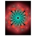 thumbnail image 2 of Fractal Blooming Blue Red Flower - Floral Art Canvas Print, 2 of 3