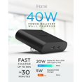 thumbnail image 3 of Cargador iHome Multiport 36W USB-C AC Pro de 2 puertos plano, 3 of 7