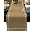 thumbnail image 2 of Pure Khaki Cotton Linen Small Table Runner 13 x 60 inch Simple Solid Color Non-slip Rectangular Dining Table Decor for Wedding Party Holiday Dinner, 2 of 8