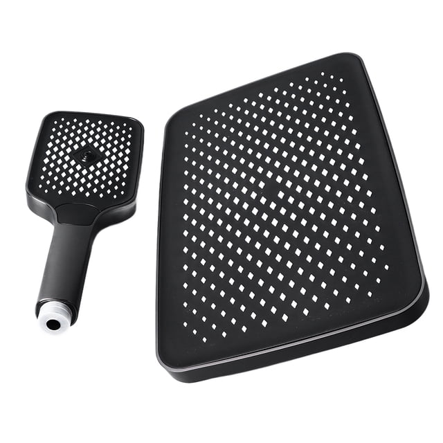 Pomme de Douche Pluie Combinée, Interface Universelle 316 Sorties d'Eau Double Tête de Douche Carrée Combinée pour la Maison