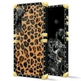 thumbnail image 2 of FKBRCL4U Compatible with Samsung Galaxy S23 Case, Brown Leopard Texture Luxury Golden Decoration for Girl Women Soft TPU Shockproof Protective Hard PC Back, 2 of 7