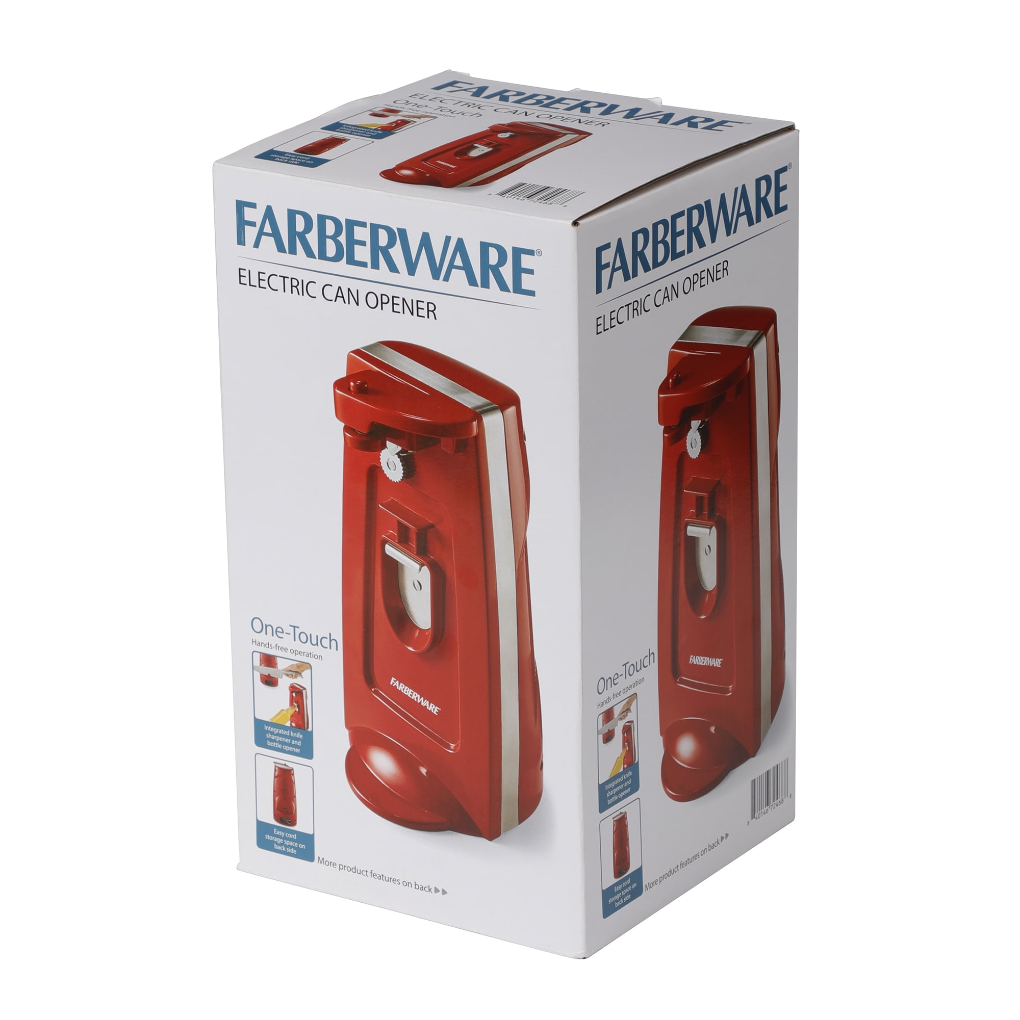 Farberware Hands- Battery-operated Black Can Opener Red I Included Batteries  for sale online