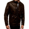 thumbnail image 3 of Chamarra Para Hombre Shendy Vendi Chaqueta Vinipiel Tipo Biker Cafe Extra Grande, 3 of 5