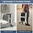 thumbnail image 6 of Canddidliike Folding 2 Step Ladder wiht Anti-Slip Pedal and Large Foot Pads-Black & White, Ladder, Folding Step Stool with Anti-Slip Wide Pedal & Convenient Handgrip, 6 of 7