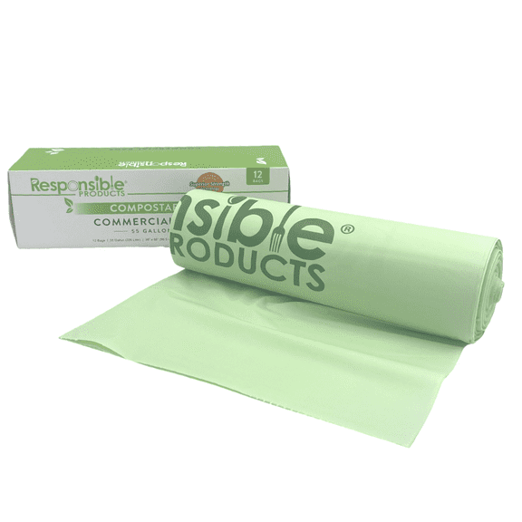 55 Gallon Compostable Kitchen Bin Liner (Extra Strength)