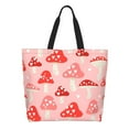 thumbnail image 2 of Bingfone Canvas Tote Bag For Women With Inner Pocket Aesthetic Cute Shopping Tote Bags Reusable Grocery Bags-Cute Mushroom1, 2 of 9