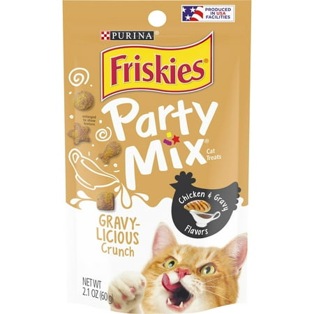 UPC: 0050000169238 | Friskies Cat Treats Party Mix Crunch Gravylicious Chicken & Gravy Flavors 2.1 oz. Pouch
