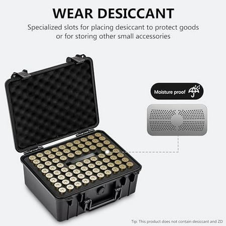 75 Rounds Shotgun Shells Case - Travel Safe/Mil Spec/Waterproof Ammo Box - for 12GA 20GA 16GA 10GA 8GA Gauge Shotgun Shells