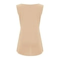 thumbnail image 6 of Wyobmus Women's Plus Size Tank Top Summer Round Neck Solid Tops Loose Sleeveless Cute Pullover Shirt Casual Basic T Shirts L-5X C-Beige, 6 of 6