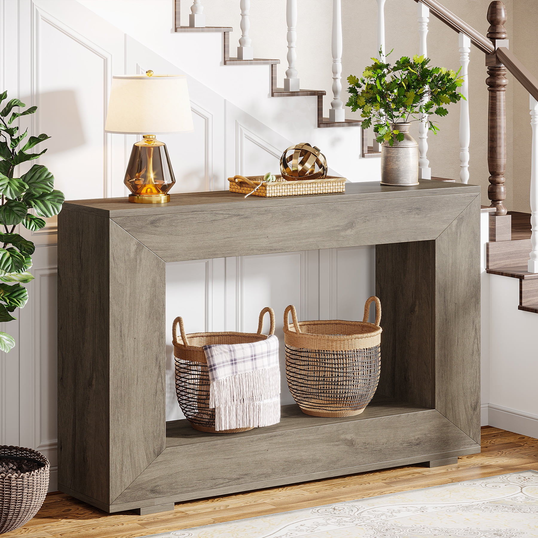 Tribesigns 47-Inch Console Table, Farmhouse Entryway Console Table with Storage
