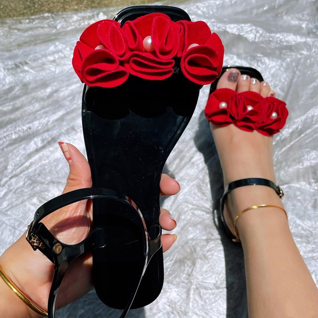 LEEy-World Chaussons pour Femmes Style Rome d'Été Confortables Légers Semelle Souple Ouverts