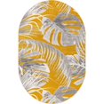 thumbnail image 1 of Unique Loom Blossom Botanical Area Rug 4' x 6' Oval Yellow/Ivory, 1 of 1