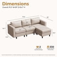 thumbnail image 3 of JULY'S SONG 91.5" Leather Modular Sectional Sofa with Storage Ottoman, Oversized L-Shaped Couch with Storage Seat, 4 Seater Couch for Living Room, Grey, 3 of 12