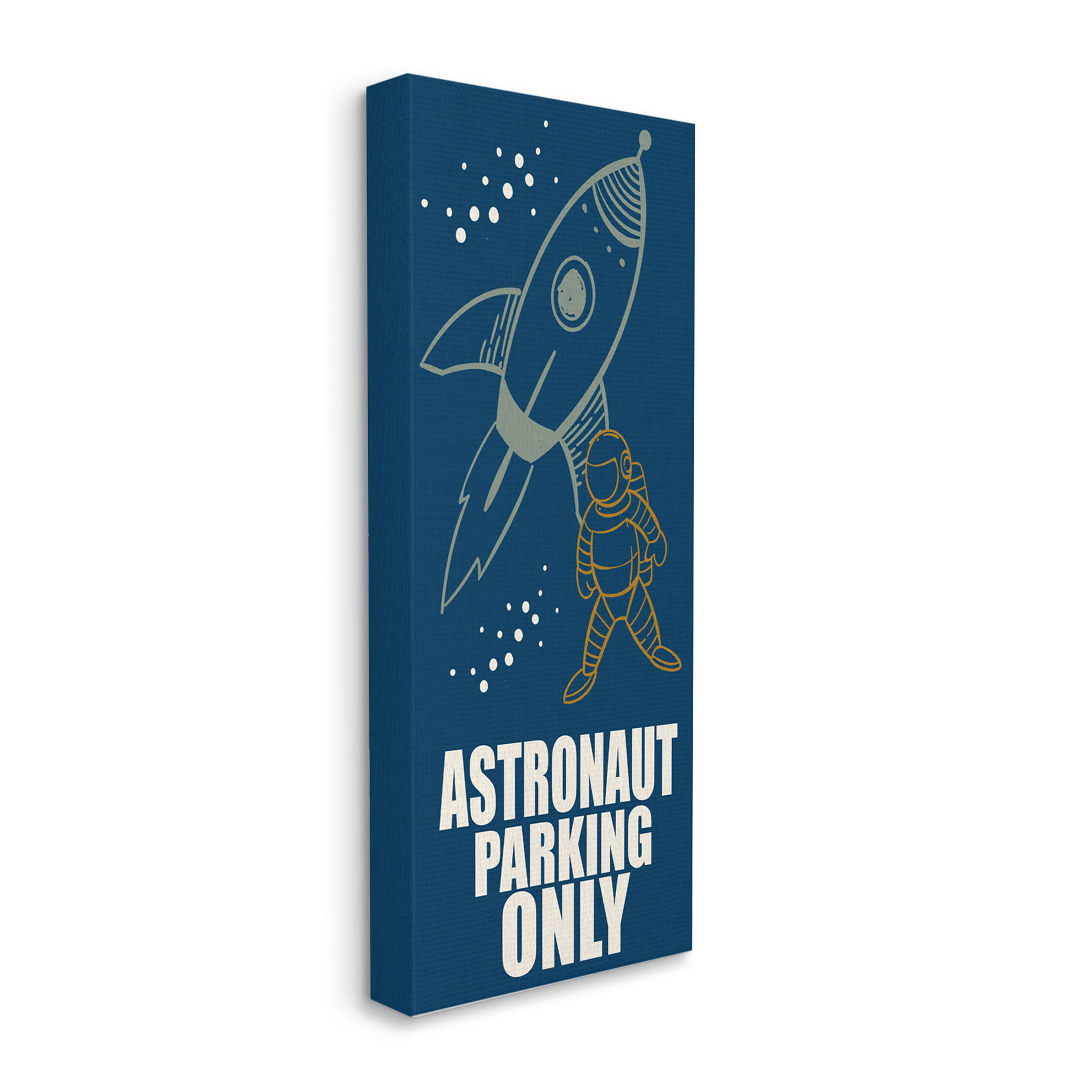 Stupell Industries Astronaut Parking Only Rocket Graphic Art Gallery Wrapped Canvas Print Wall Art, Design by Kim Allen