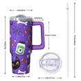 thumbnail image 2 of Halloween Gift Cup, Spooky Skeleton Bat Tumbler with Handle and Straw 30oz, Insulated Coffee Mug, 2 of 5