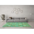 thumbnail image 3 of Ahgly Company Machine Washable Indoor Rectangle Abstract Turquoise Blue Modern Area Rugs, 2' x 5', 3 of 4
