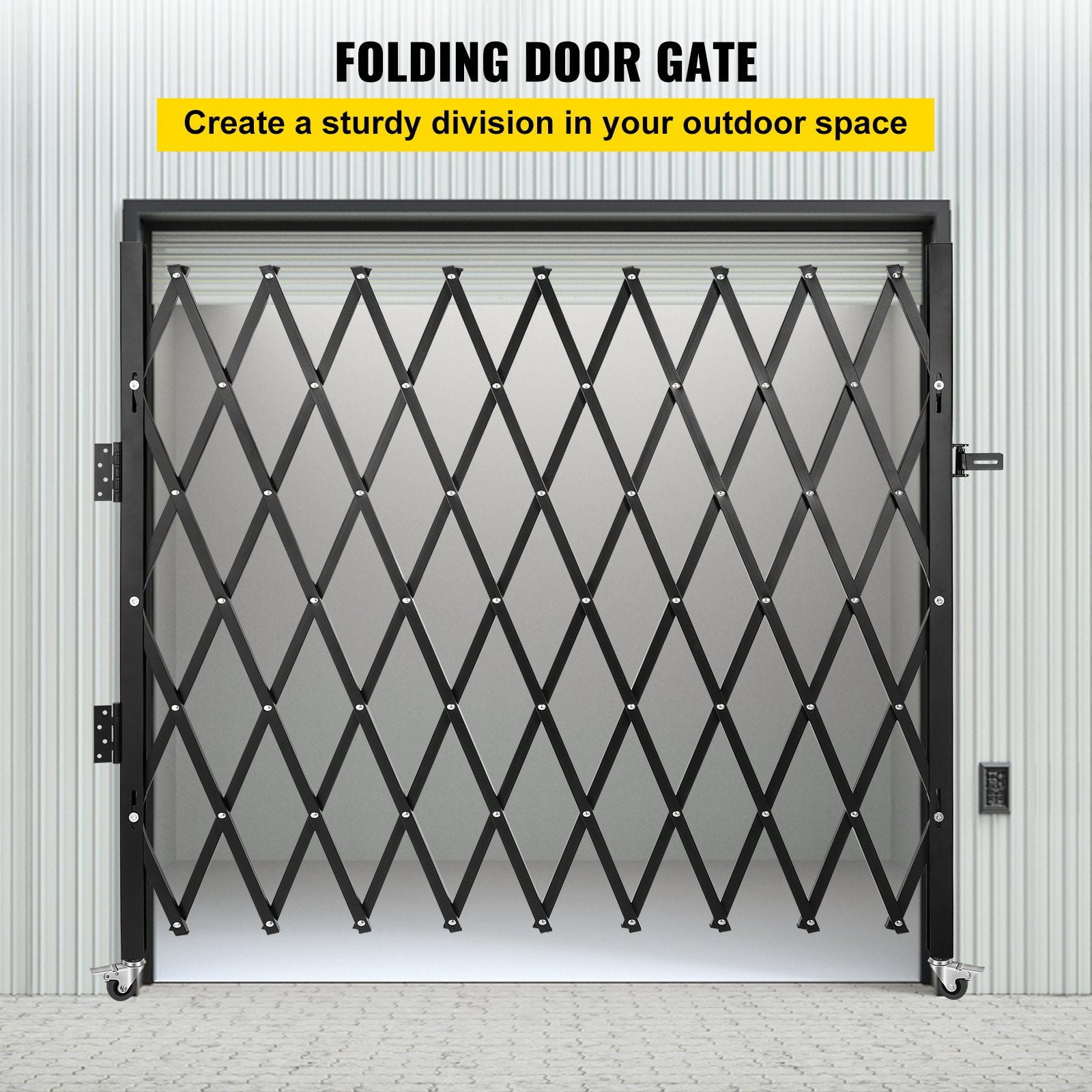 CAFORKP Flexible Expanding Security Gate, 7.1'H x 7.9'W Steel Folding Scissor Gate