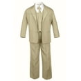 thumbnail image 3 of 6pc Boy Toddler Teen Formal Wedding Party Khaki Suits Tuxedo Extra Necktie 4T-20, 3 of 6