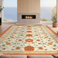 thumbnail image 2 of Design&I 3'x5' Washable Throw Rug Ultra-Thin & Non-Slip Skid-Resistant Small Retro Mid Century Bird Burnt Orange Sage Funky Eclectic Boho for Entryway, Kitchen, 2 of 7