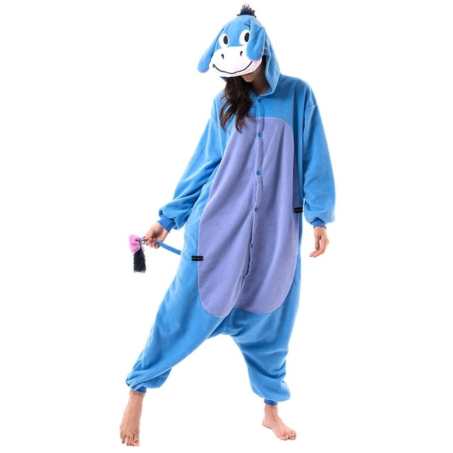Gupgi Pyjama en Peluche pour Femmes et Hommes à Manches Longues, Combinaison à Boutons, Cosplay d'Halloween, Barboteuse