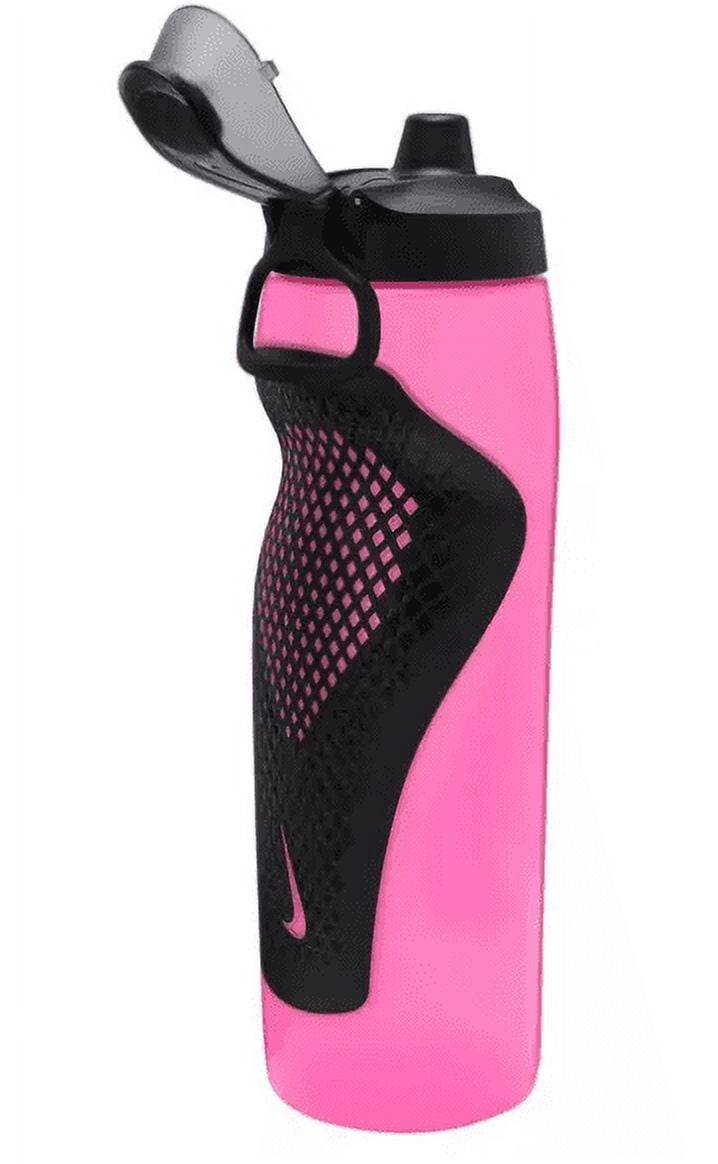 Nike Refuel 32oz Water Bottle – Squeezable, Leakproof Valve, Flip-Top Lid, BPA-Free, Easy Carry Handle – Pink/Black