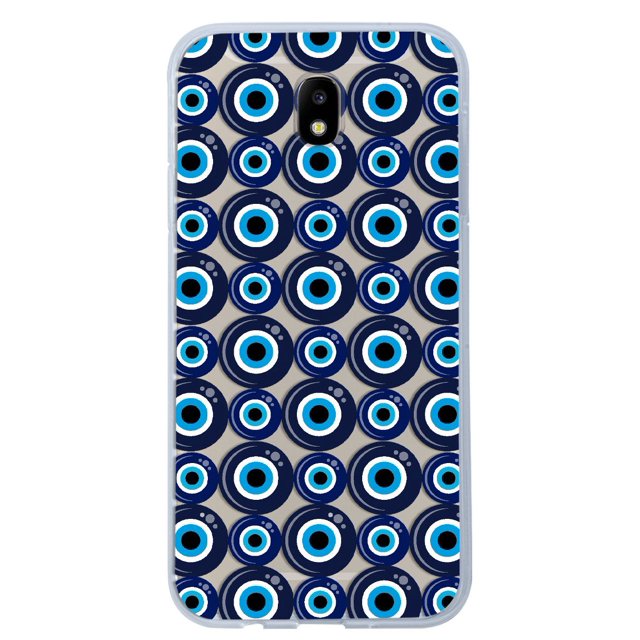 Funda para Galaxy J7 Pro Ojo Turco Azul, Uso Rudo, InstaCase Protector para Galaxy J7 Pro Antigolpes, Case Ojo Turco Azul