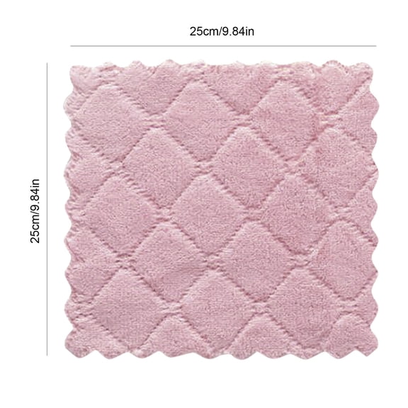 Microfiber rag Absorbent cleaning cloth Kitchen towel 2PCS Dish Cloth Double-sided Two-color Dish-washing Towel Coral Fleece Hanging Cloth Scouring Pad