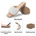 thumbnail image 3 of Ataiwee Women's Flat Slide Sandals - Fashionable Braided Elegant Cross Strap Flat Summer Sandals., 3 of 8