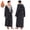 Gray, variant on Long Robes for Men, Soft Fluffy Fleece Bath Robe with Front Pocket, Winter Warm Plush Hooded Men's Robes, Adjustable Belt