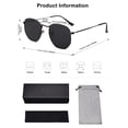 thumbnail image 5 of KWATE Square Polarized Sunglasses for Women Men Small Hexagonal Polygon Mirrored Lens, 5 of 5