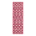 thumbnail image 3 of Unique Loom Outdoor Trellis Collection Area Rug - Tribal Trellis (2' x 6' 1" Runner Fuschia/Gray), 3 of 7