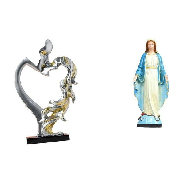Figura De Pareja Besándose Con Gracia, Estatua De La Virgen María, Adorno De Escritorio Coleccionable Para Dormitorio, Boda, Estantería, Armario, Decoración Del Hogar, Adorno Religioso De