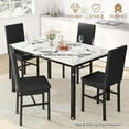 thumbnail image 3 of Baxluxe Dining Table Set for 4, Modern 5 Piece Dining Table Set, Faux Marble Kitchen Table and 4 Velvet Upholstered Chairs for Apartments, Dining Rooms, Small Spaces, White/Black, 3 of 8